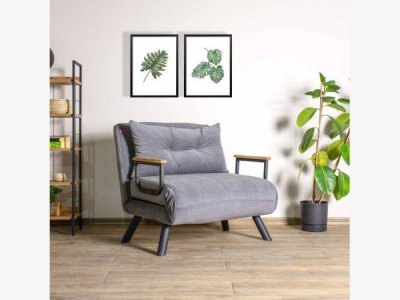 Sillon convertible en gris modelo ZILPHIA