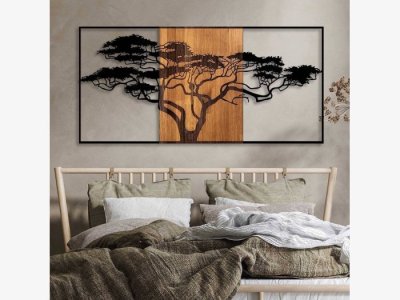 Cuadro metalico con madera natural modelo THE TREE