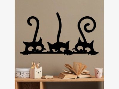 Aplique de pared en metal negro modelo CATS