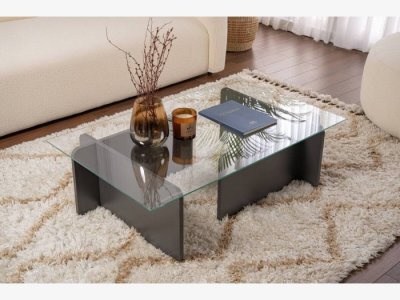 Mesa de centro fija en cristal modelo ENID