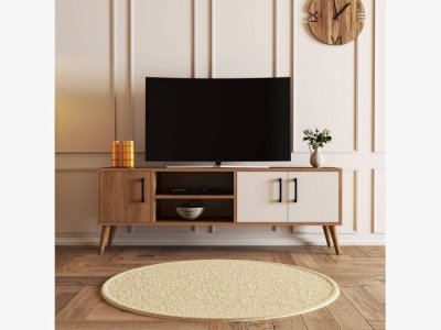 Mueble TV en roble y blanco modelo MALAGA