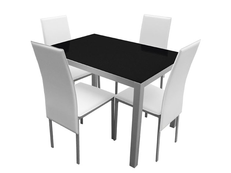 mesa de cocina y sillas polipiel